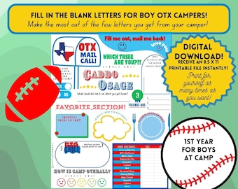 Questionnaire Letter Fill in the Blank Camp Letter Camp OTX Year 1 BOYS