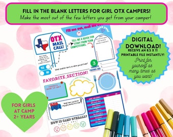 Questionnaire Letter Fill in the Blank Camp Letter Camp OTX Year 2+ GIRLS