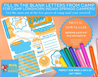 LETTER FUN QUESTIONNAIRE Fill in the Blank Template -Week 2 or 3- Boys/Girls Camp Longhorn Indian Springs