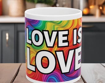 Love Is Love Mug, Rainbow Pride Gift