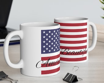 Taza de café con la bandera estadounidense, regalo patriótico de EE. UU.