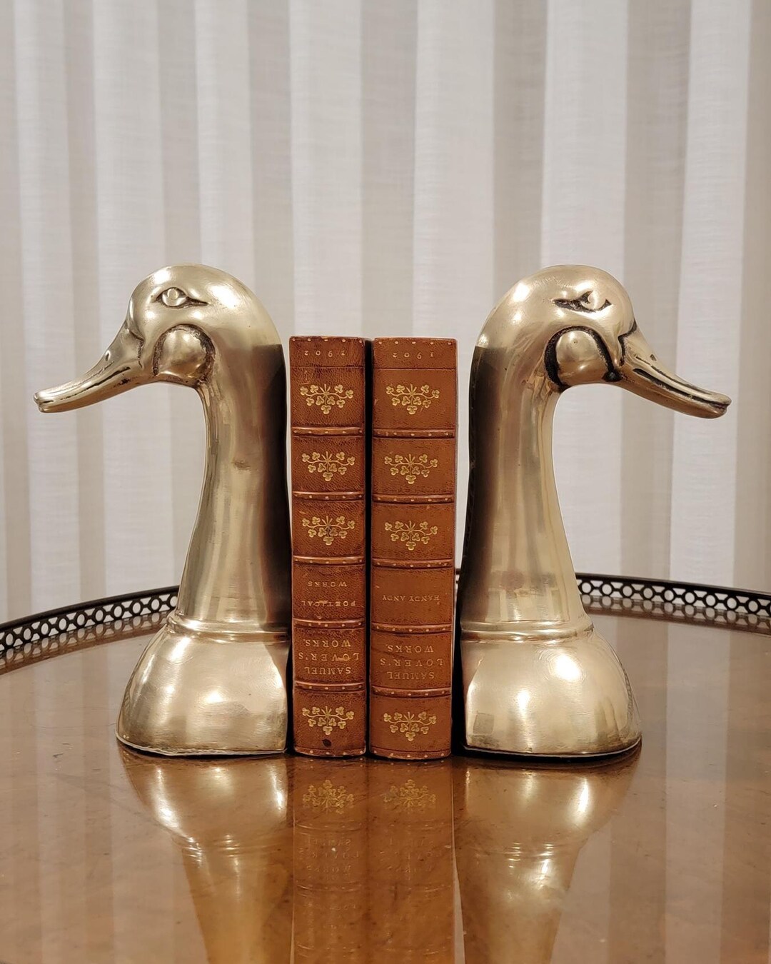 Brass Duck Head Bookendsnull