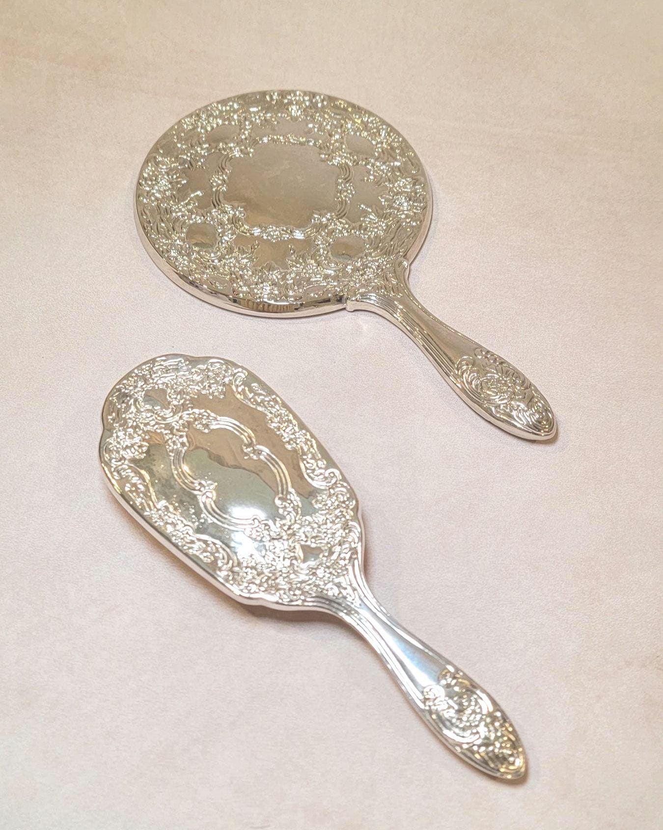 ヴィンテージ調 花柄装飾 ヘアブラシsterling silver Victorian Hair Brush Set - Etsy