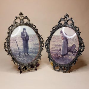 Vintage Italian Victorian Picture Frame - Bubble Glass 17.25&quot;x12&quot;
