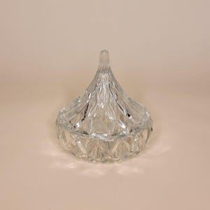 Vintage Diamond Cut Glass Trinket Box: Mid-Century Vanity Jar