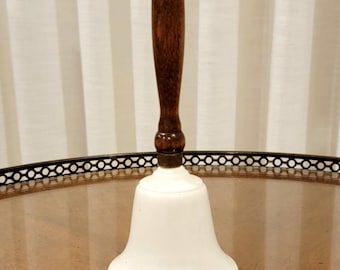 Vintage Hand Bell with Wooden Handle - Classic Decorative Bell