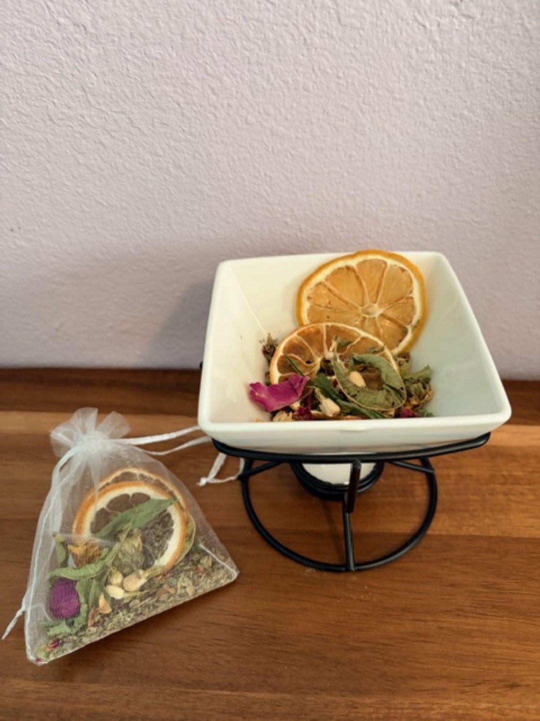 Mini Ceramic Simmer Pot Kit With Floral Mix and Tealights - Etsy