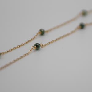Gold filled and Emerald Choker | Discreet Day Collar | Sub Collar
