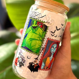 Nightmare Halloween Movie 16oz Glass Tumbler – Bamboo Lid & Metal Straw