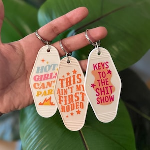 Motel Keychains, Funny Motel Keychains, Girly Aesthetic Keychains, Vintage Keychains, Adult Humor Keychain, Gifts for Her, Unique Keychains