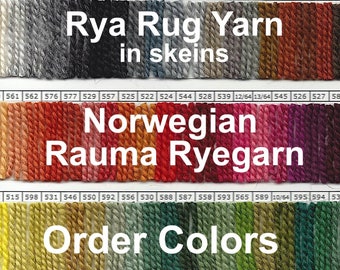 Rya Rug Yarn. Rauma Ryegarn, Norwegian Wool Rug Yarn.  100% Virgin wool.