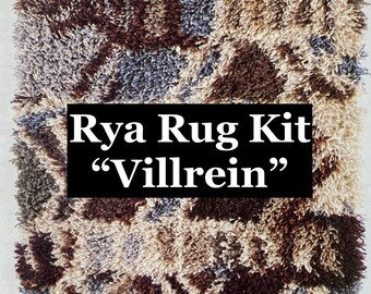 Norwegian Rya Rug Kit called "Villrein" Size 31" x 59" (80 x 150 cm)  "Wild Reindeer" Everything you need is included.