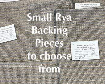 Starter Rya Backing Pieces for Practice and Experimenting.  Rya Woven wool and Linen.  DIY.  Discounted