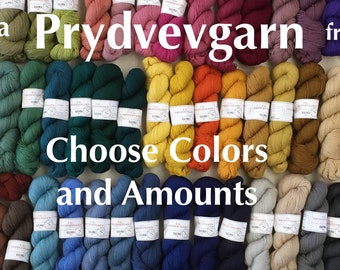 Rya Rug Yarn. Weaving Yarn. Prydvevgarn from Norway ... 76 color to choose from. 100% Virgin wool Spaelsau sheep.  2-ply 300 Meters 100g