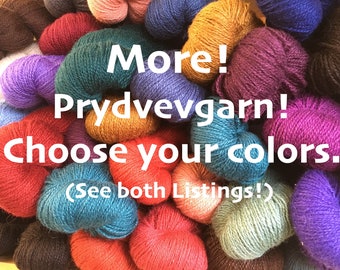 Rauma Prydvevgarn. 2-ply Wool Yarn from Norway.  100% Virgin wool from Spaelsau sheep.  2-ply 300 Meters, 100 grams