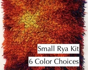 Fireflower Rya Kit: Finnish Wool and Linen Backing, DIY Wall Hanging