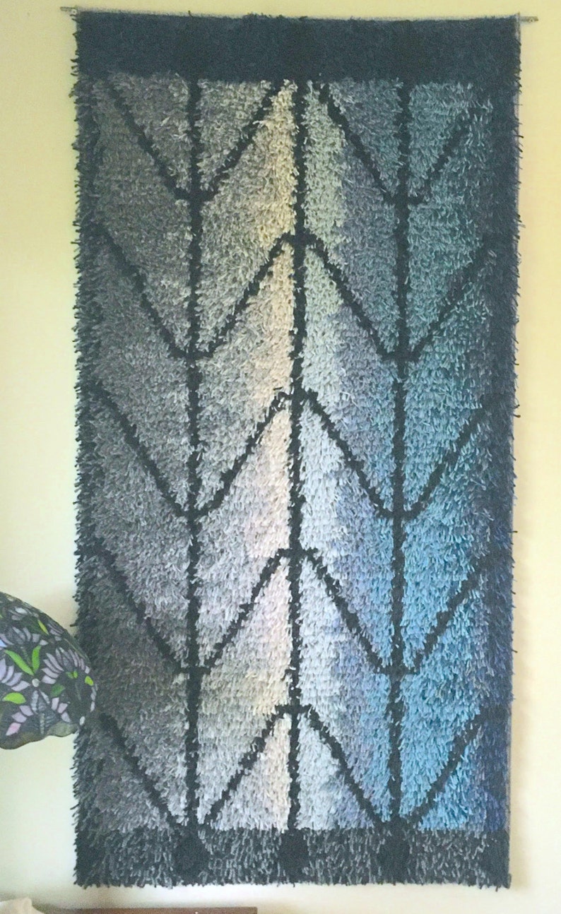 Rya Rug Kit 31 x 59 from Norway GRY in Greens-Rusts, Gray-Blues, or Red-Purples ...Virgin Wool yarn, Wool & Linen backing, all you need. image 6