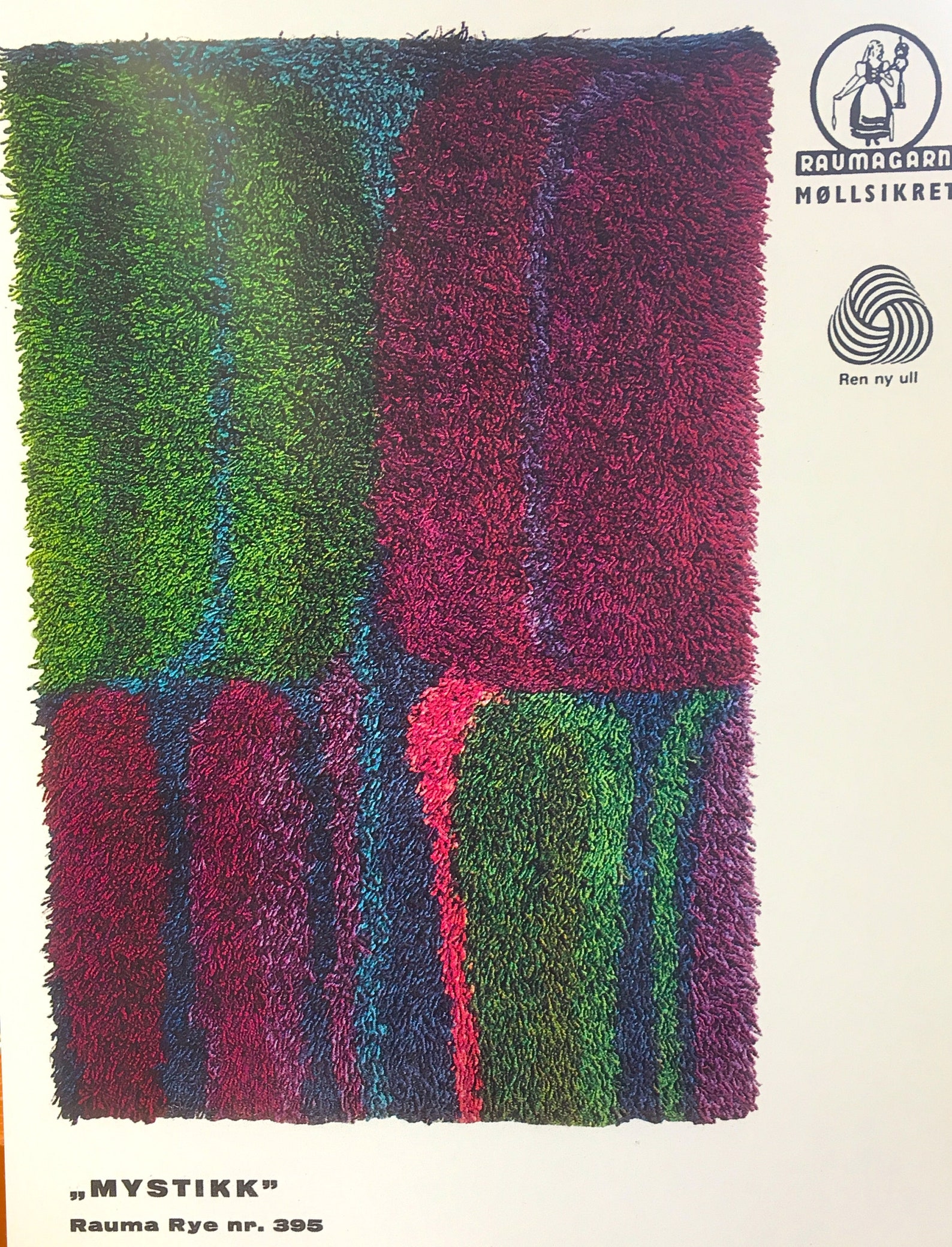 Rya Rug Kit from Norway called MYSTIKK in Rich purples and Etsy