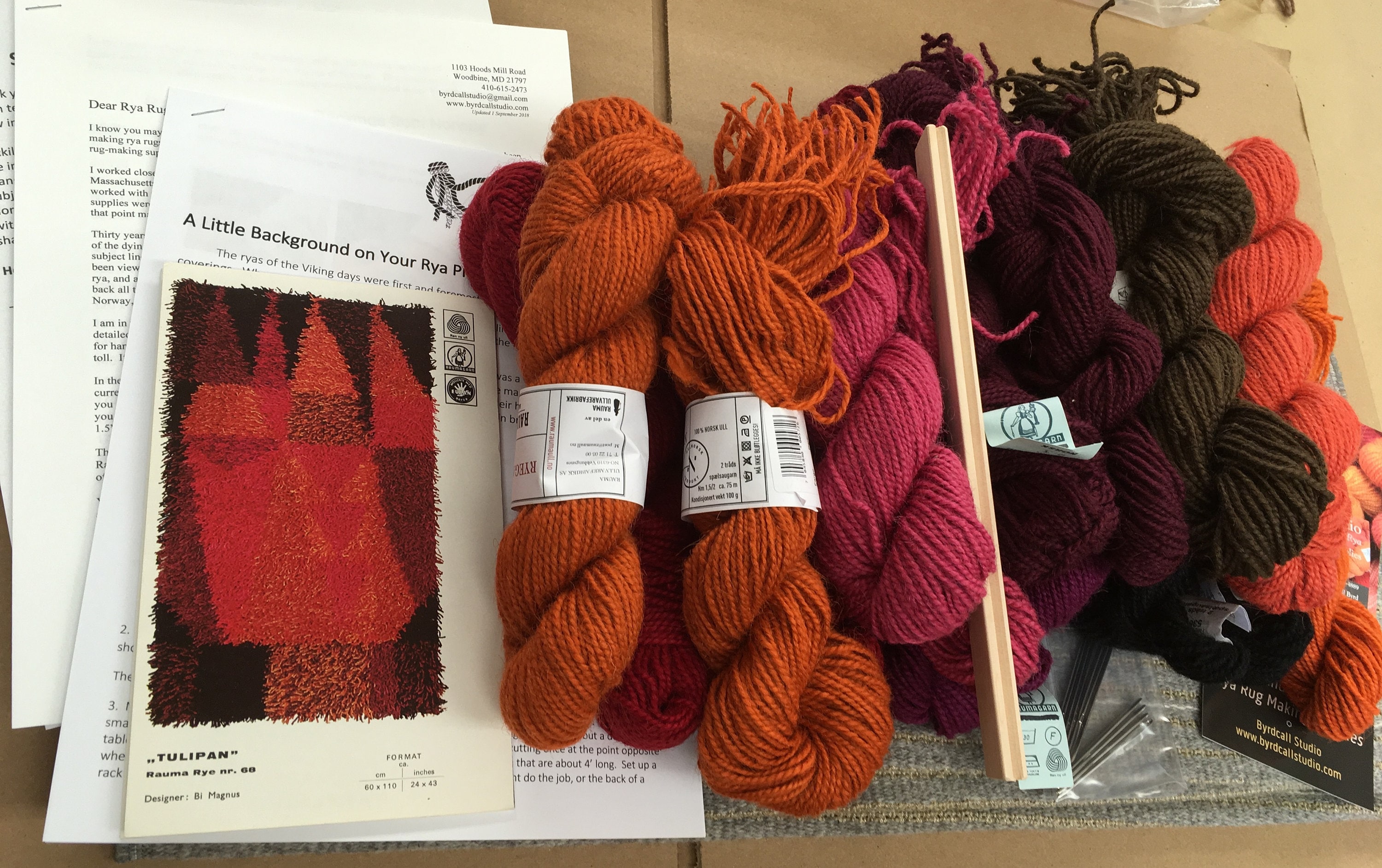 Etsy Rya Rug Kits Rya Rug Kit From Norway TULIPAN in Reds or Blues - Norwegian Wool and ...