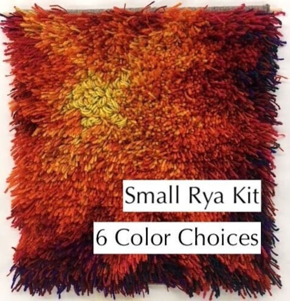 Fireflower Rya Kit: Finnish Wool and Linen Backing, DIY Wall Hanging