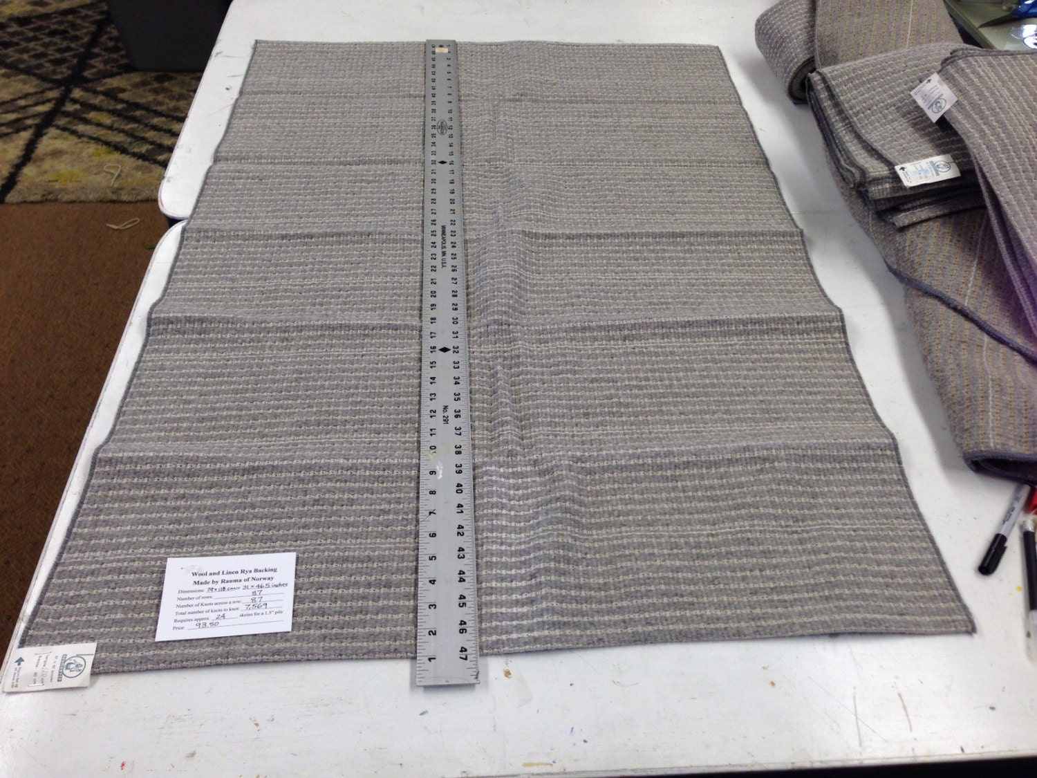 Rya Rug Backing about 31 inches wide x 46.5 inches long. 80 Etsy