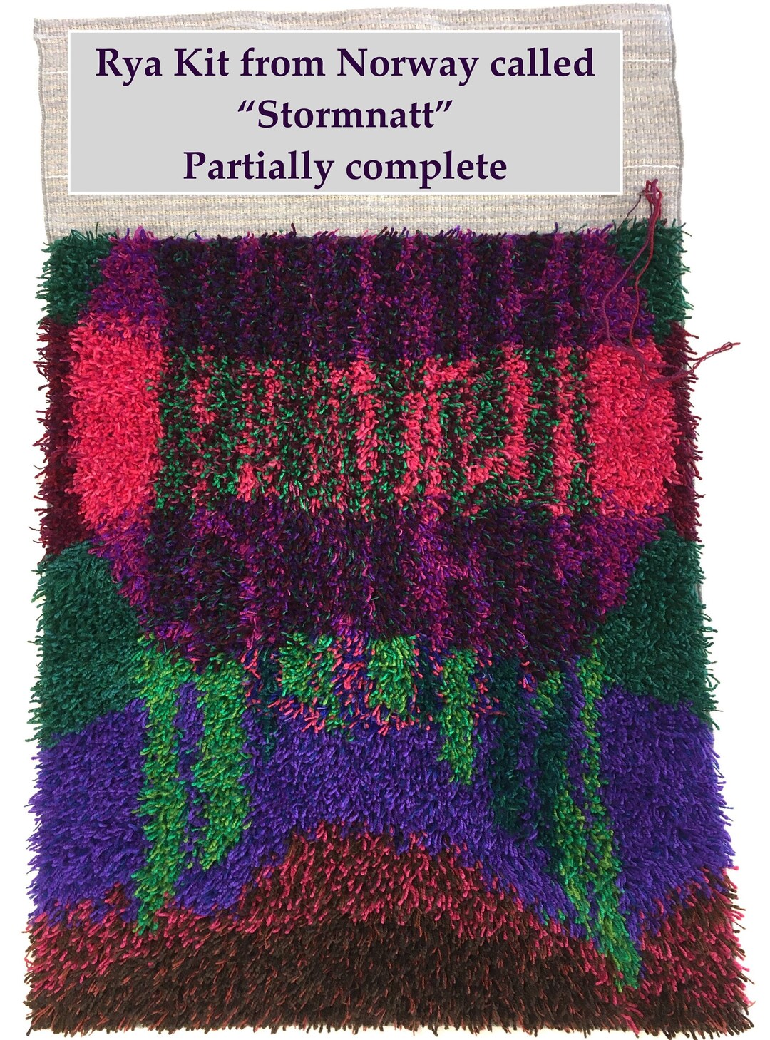 Etsy Rya Rug Kits Make Your Own COLORFUL Rya Rug Called