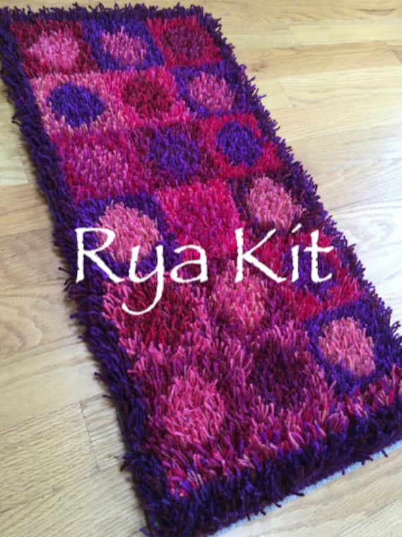 Rya Rug Kit. DIY Midcentury Modern Craft checkerboard & Etsy