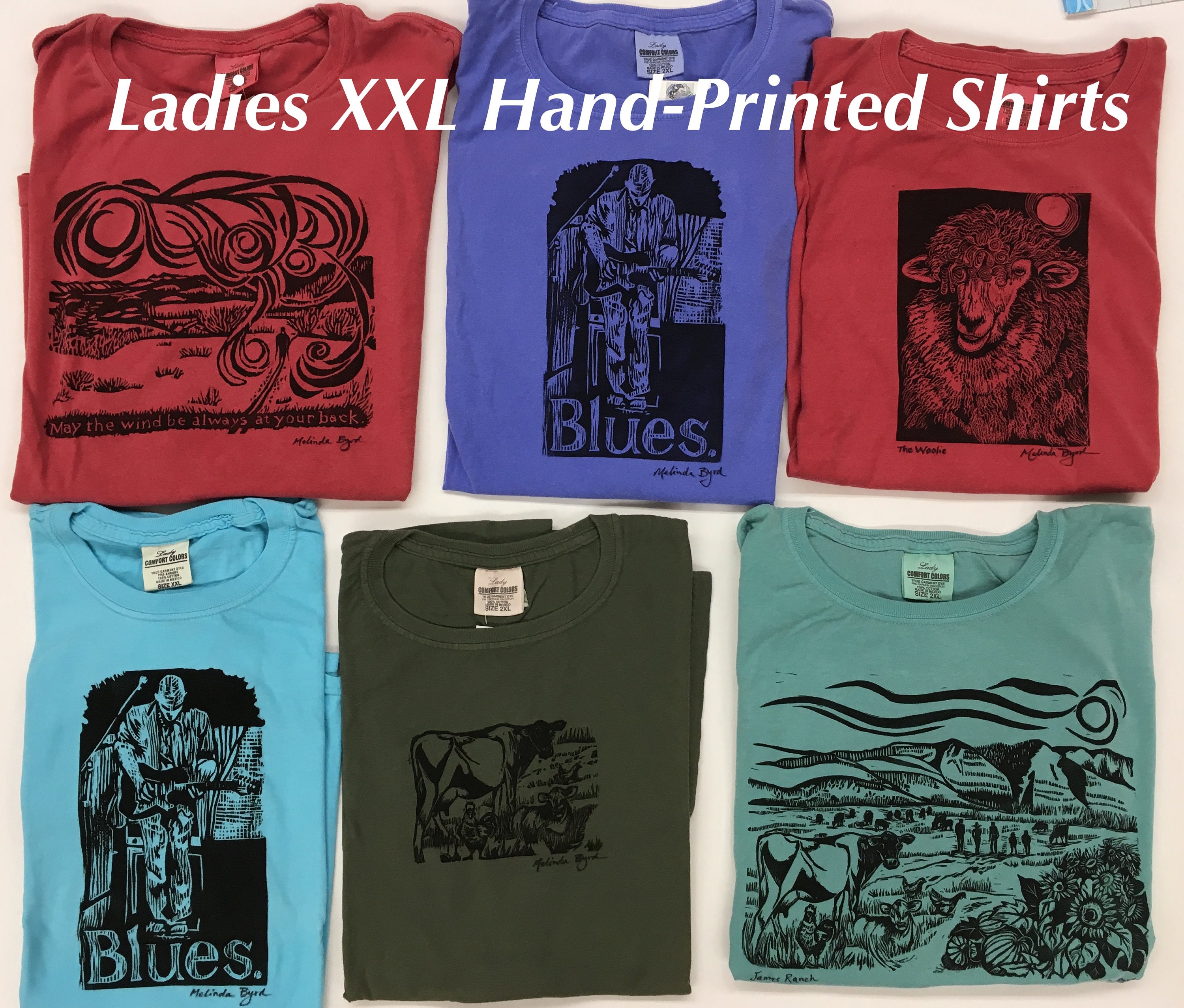 2xl Ladies Hand Printed T Shirts From Original Woodcuts And Etsy