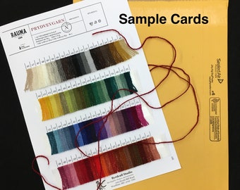 Yarn Sample Cards. Nordic Yarn Samples.  Rauma Ryegarn, Rauma Prydvevgarn, or Lundgren Rya Yarn. Individual Cards.