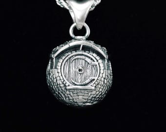 Sterling Silver Hobbit Door Pendant | LOTR inspired Necklace | Handmade Fantasy Jewelry