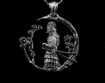 Japanese Samurai Pendant | Shogun Inspired Jewellery | Gothic Japanese Necklace |  Handcrafted Bushido Talisman