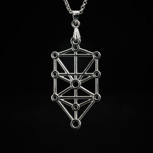 Sephiroth - Tree of Life - Flower of Life Symbol - Delicate Intricate Pendant - Kabbalistic Diagram