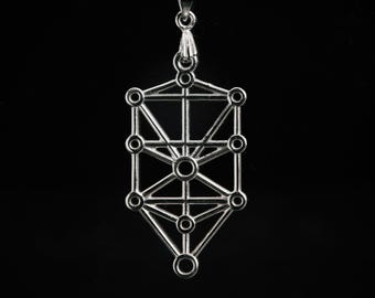 Sterling Silver Tree of Life Pendant: Kabbalistic Sephiroth Symbol