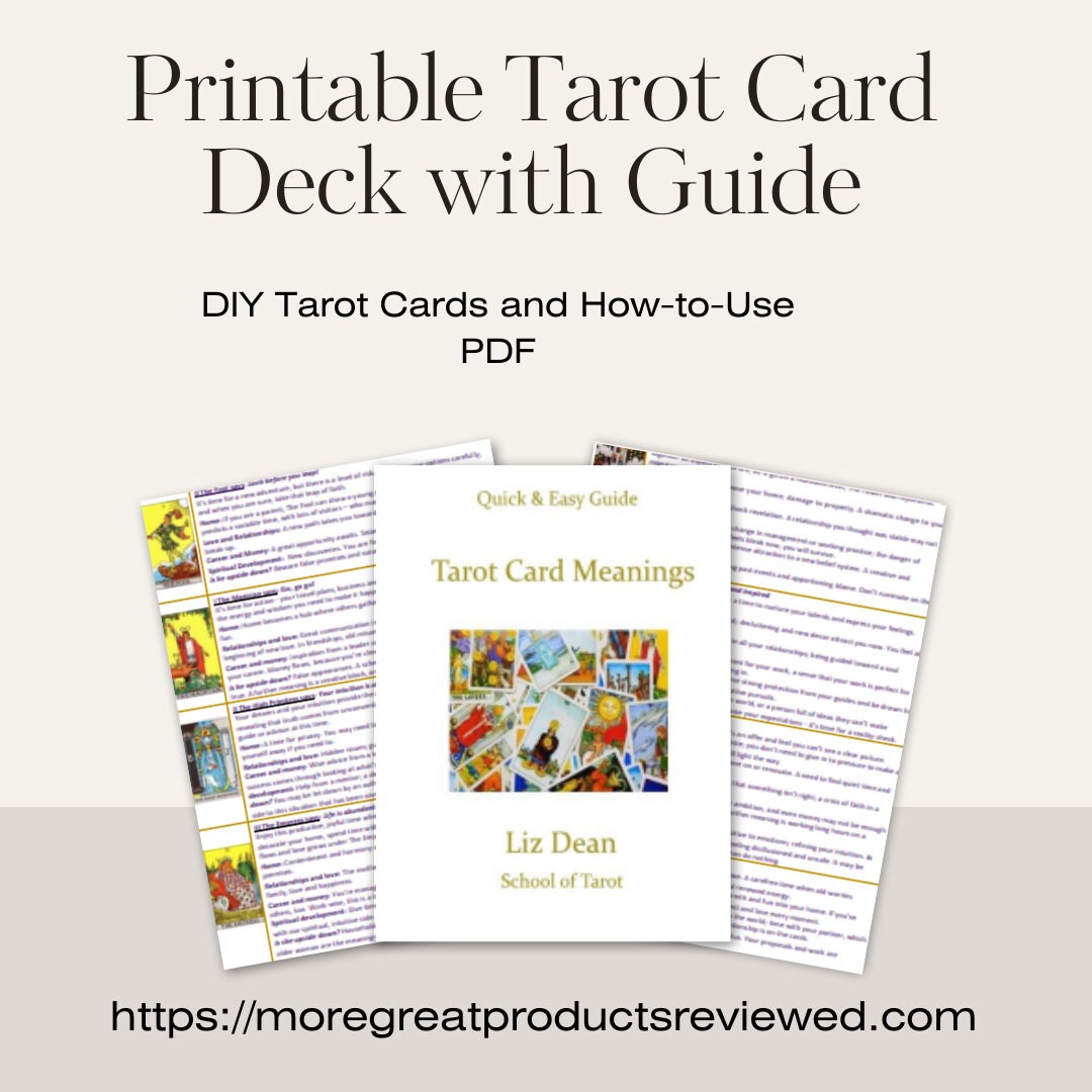 Printable Tarot Card Deck and Full Guide DIY Tarot Cards and How-to-use ...