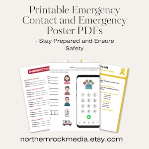 Printable Emergency Contact and Emergency Poster PDFs - Stay Prepared and Ensure Safety