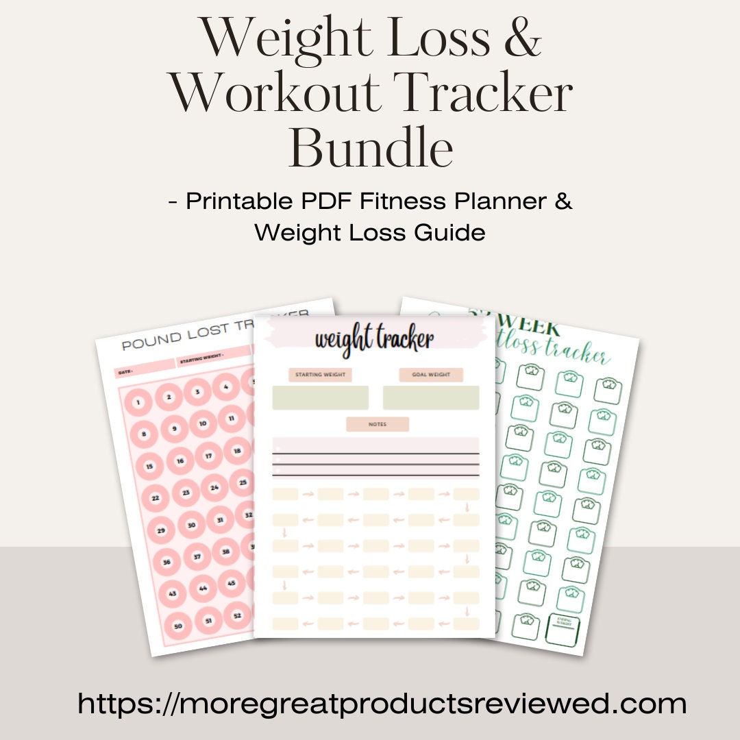 Weight Loss and Workout Tracker Bundle - Printable PDF Fitness Planner ...