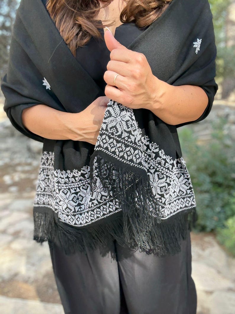 Black/Gold Tatreez Shawl