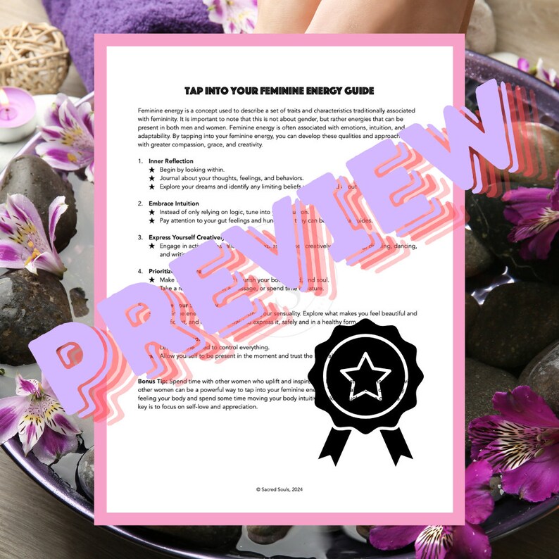 Tap Into Your Feminine Energy Guide *digital Guide and Journal Prompts ...