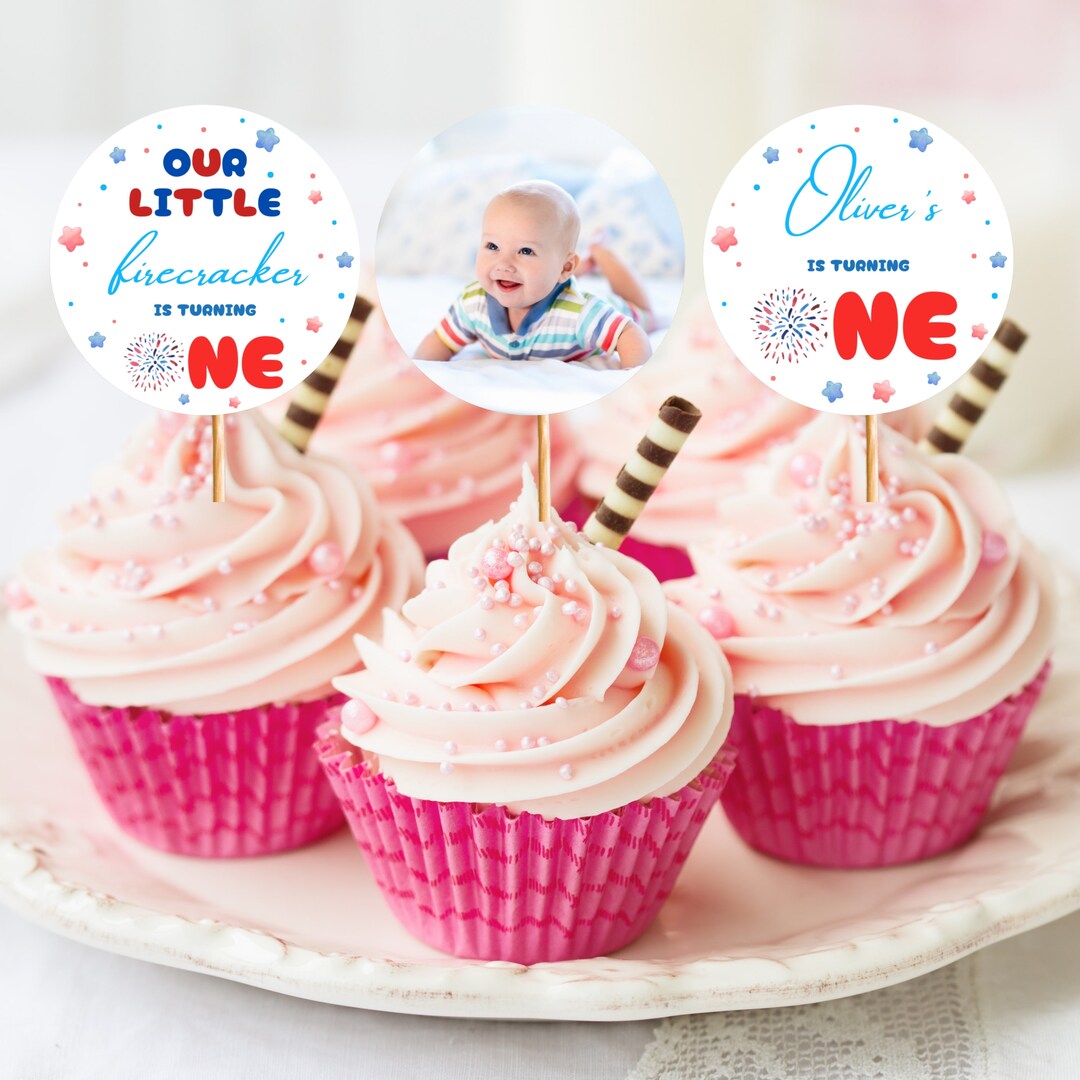 4th of July Cupcake Toppers, 4th of July Party Decor, Printable Cupcake ...