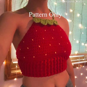 Strawberry Halter Crop Top Crochet Pattern