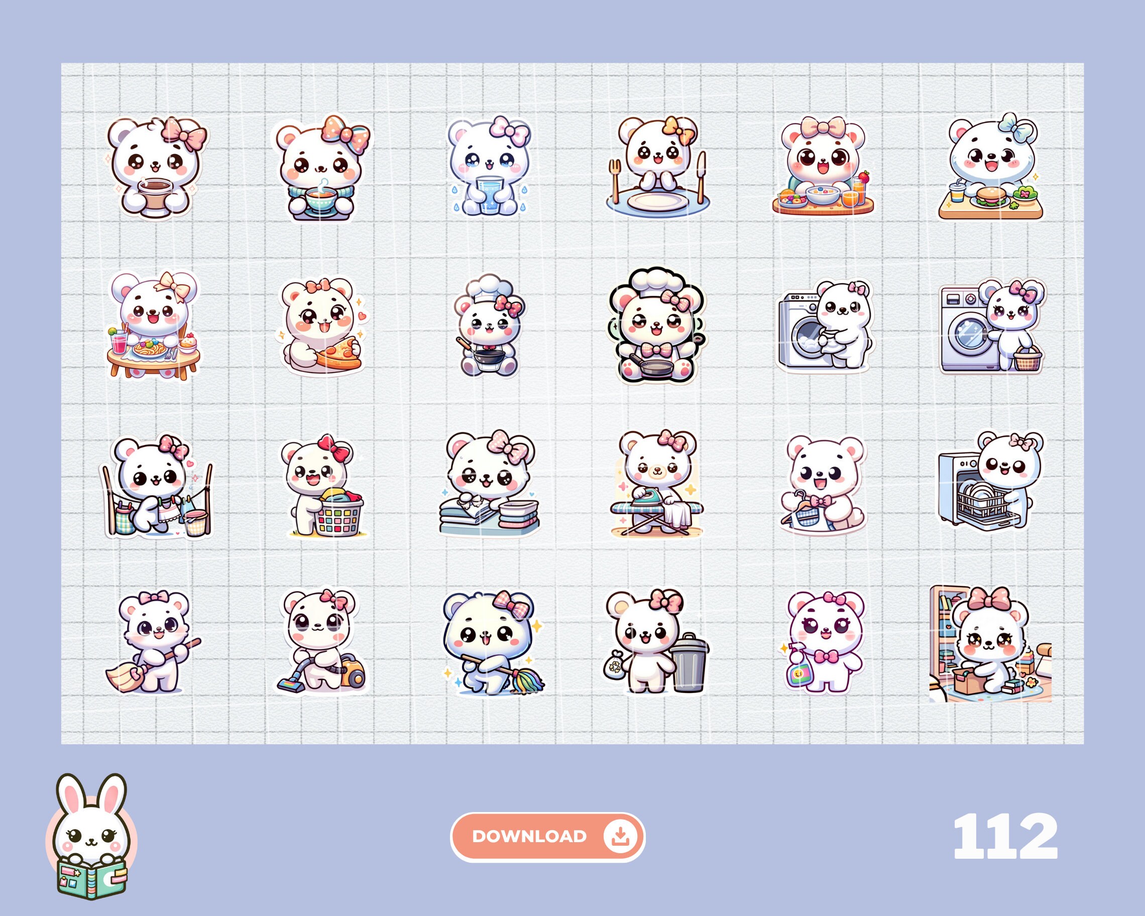 Digital Stickers | Daily Routine Stickers | Cute Kawaii Planner ...