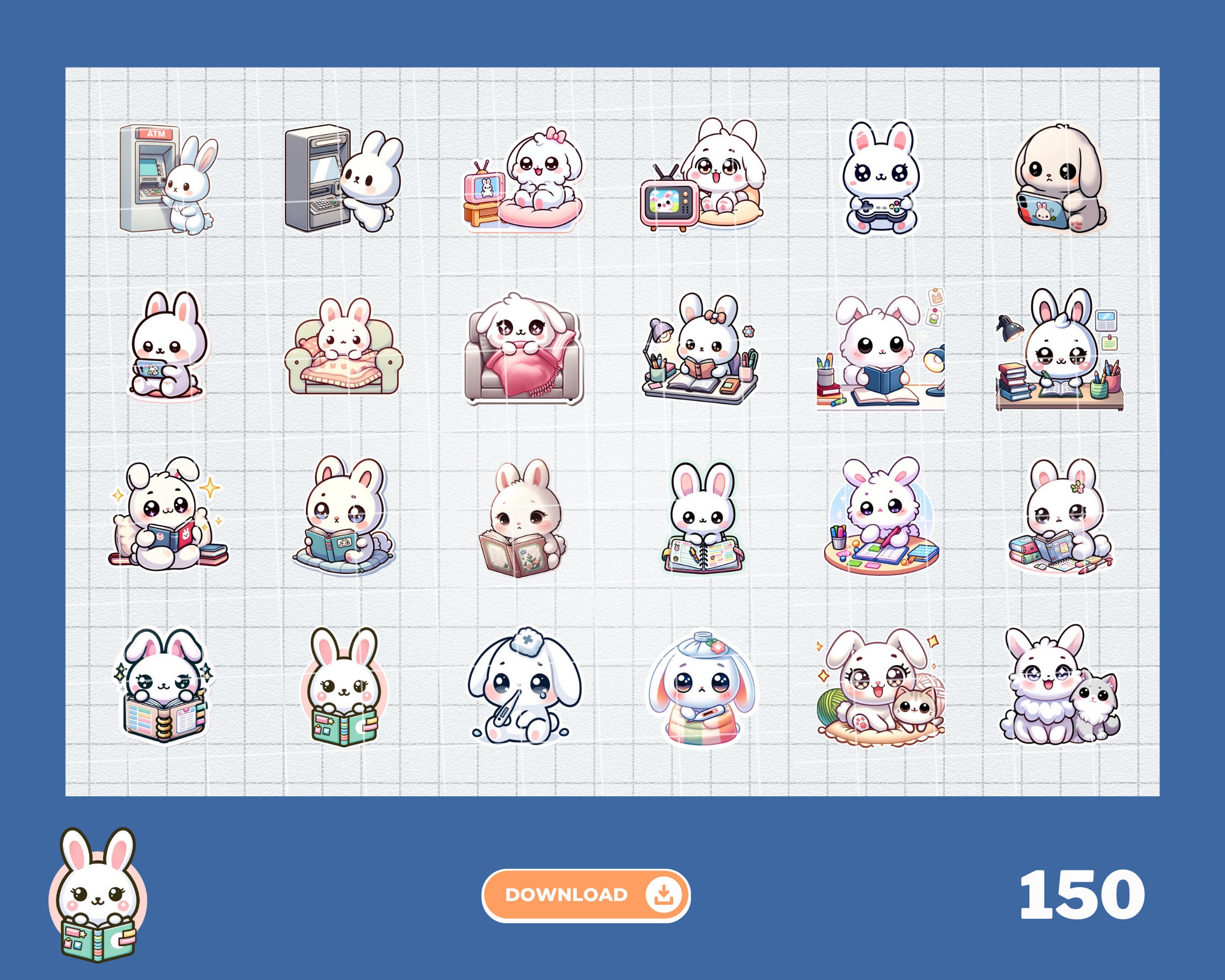 Digital Stickers | Daily Routine Stickers | Cute Kawaii Planner ...