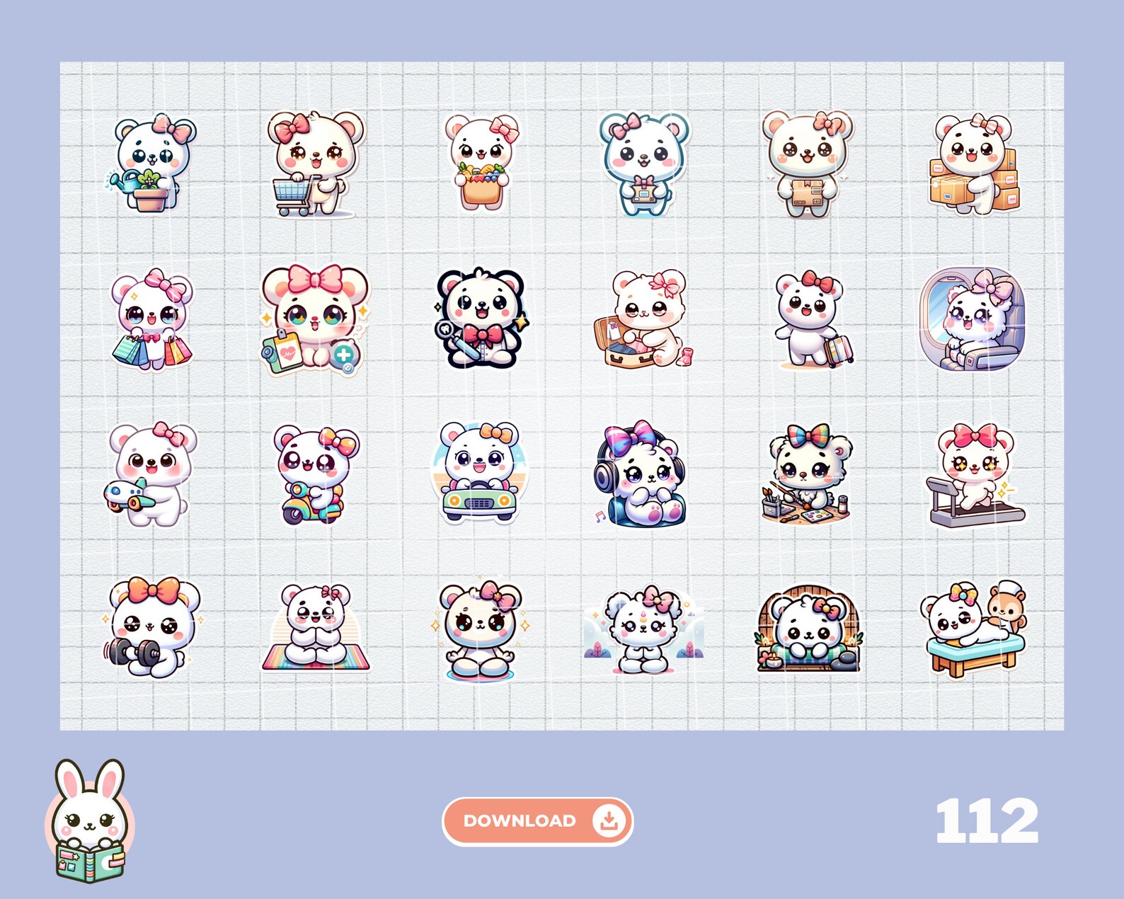 Digital Stickers | Daily Routine Stickers | Cute Kawaii Planner ...