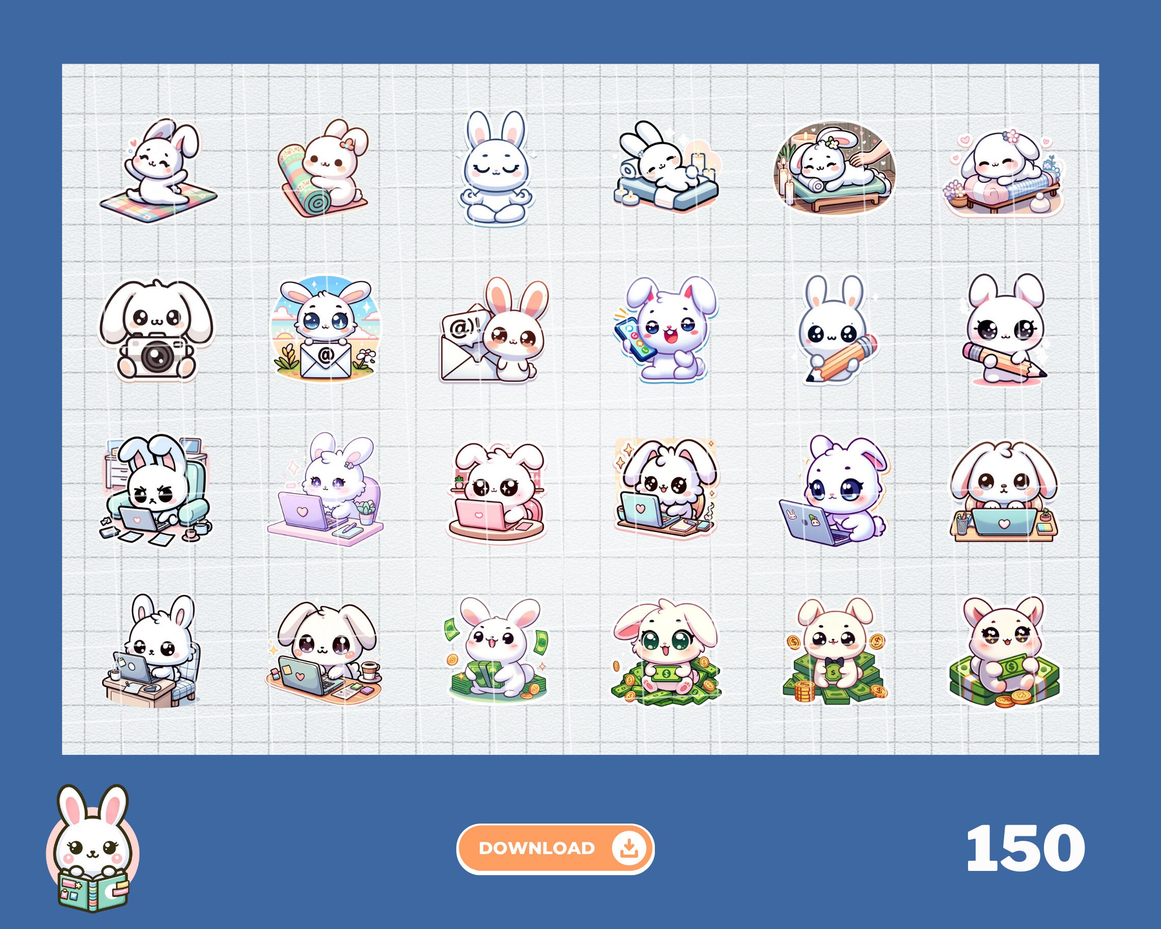 Kawaii Routine Digital Stickers | Daily Routine Stickers | Cute Kawaii Planner ...