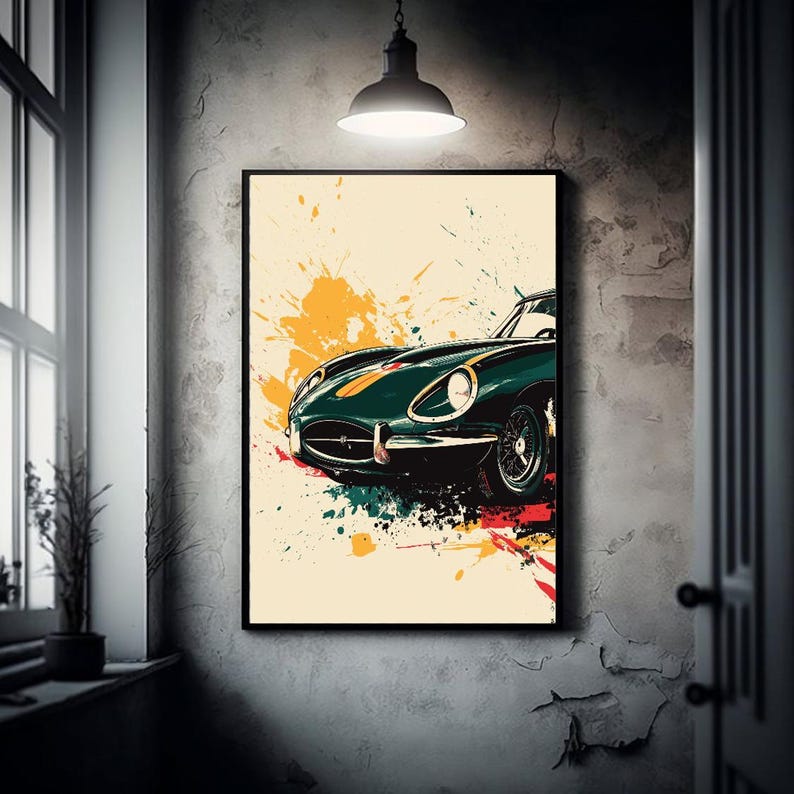 Jaguar E-type Classic Car Posters Classic Collection Fan Art Car Art