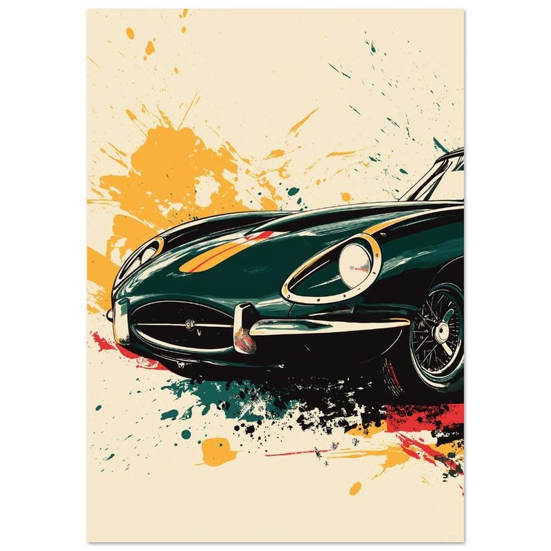 Jaguar E-type Classic Car Posters Classic Collection Fan Art Car Art