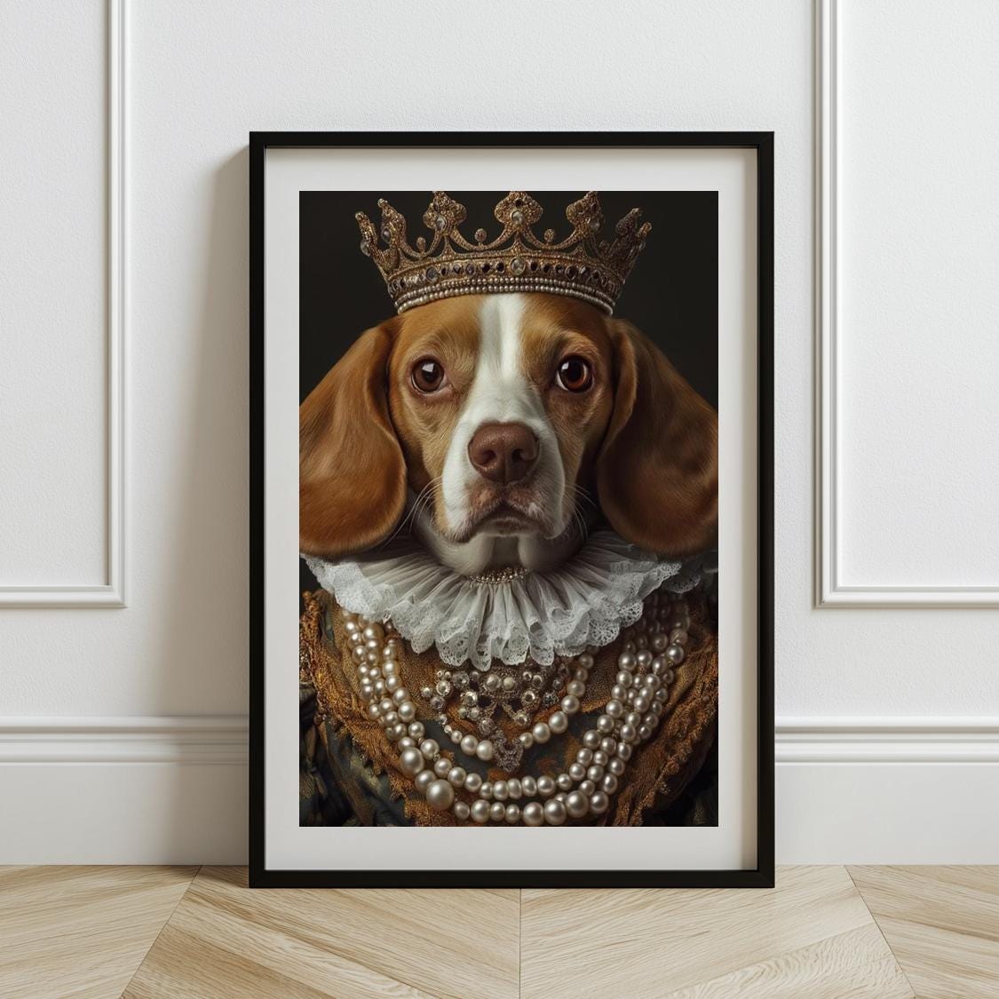 Royal Beagle Queen Print Beagle in Elizabethan Attire Beagle in a Crown Funny Pet Wall Decor for Dog Lovers Dog Print Etsy Canada
