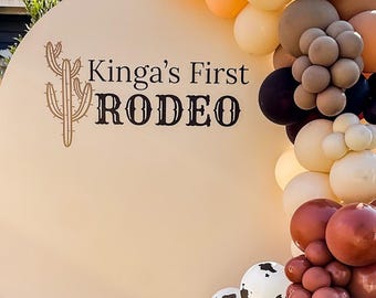 Vinilo decorativo personalizado para fiesta de cumpleaños "Primer Rodeo", tema de primer cumpleaños, vinilo de rodeo vaquero, vinilo de rodeo vaquero, vinilo "Mi Primer Rodeo"