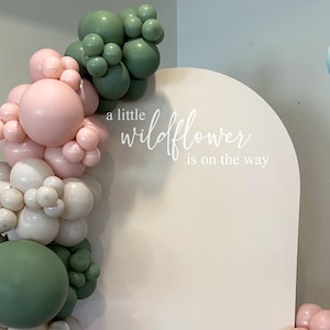 A Little Wildflower Is On the Way Party Decal Sign, Baby Shower Vinyl Sticker Decoration, Gender Reveal, Girl Baby Shower, Boy Baby Shower