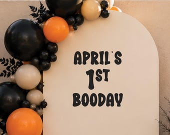 Personalized 1st Booday Decal Sign, Birthday Vinyl, Halloween Birthday Theme, First Birthday Sign, Custom Bday Sticker